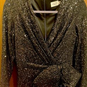 Black floor-length evening gown